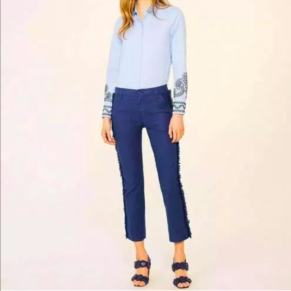 NWT Super Cute! Tory Burch Chino Fringe Pants Sz4